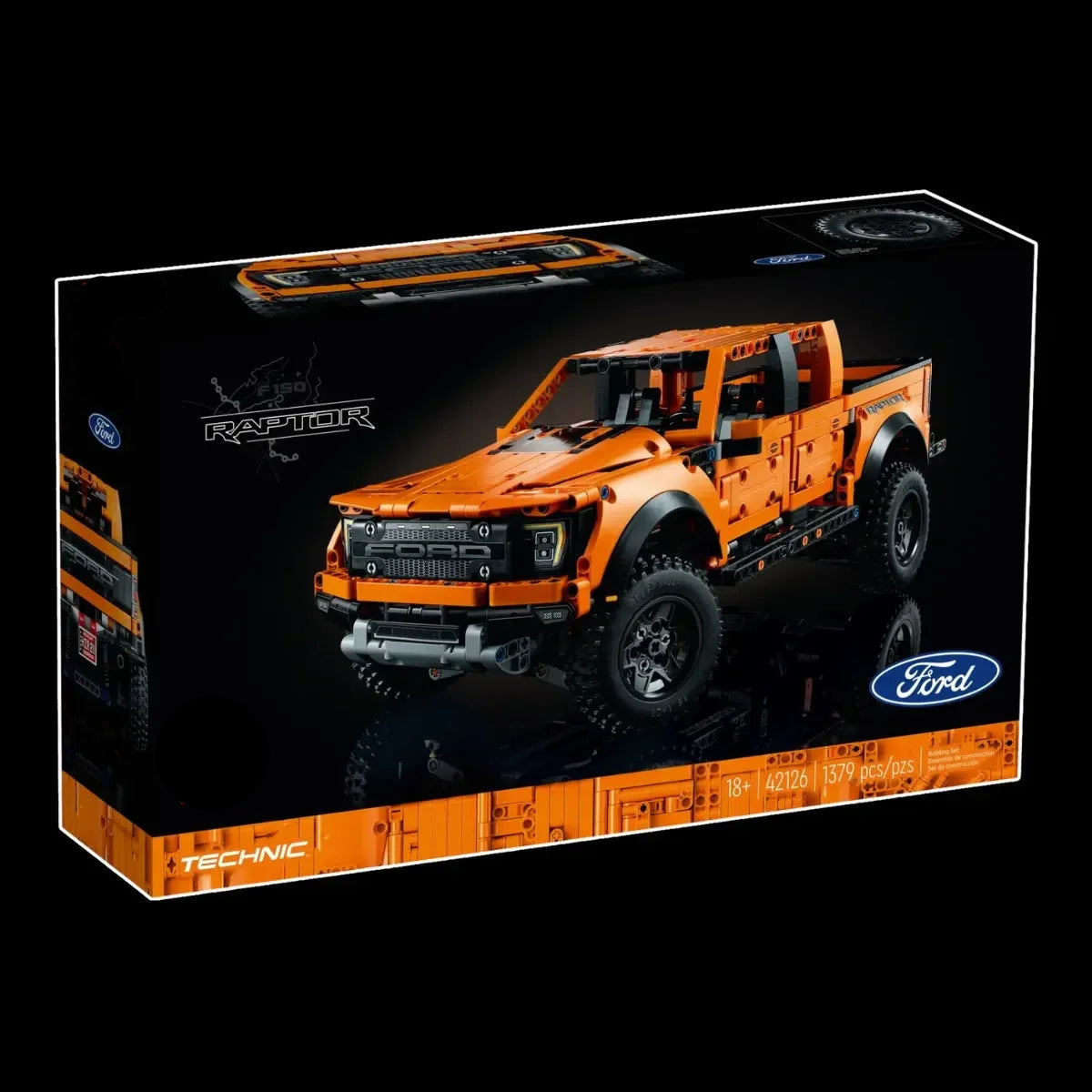 Ford Raptor F-150 (1379 piezas) con mecánica real y motor V6 - Bloques de Construcción