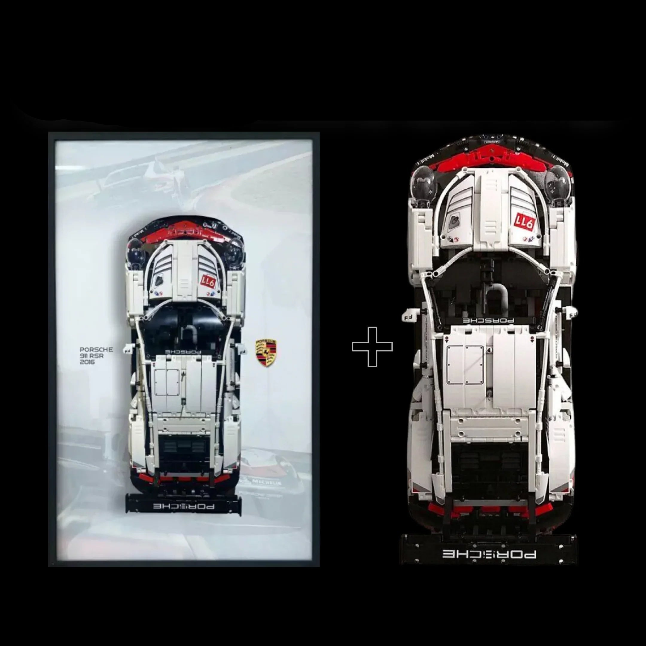¡Compra juntos! Porsche 911 RSR (1580 piezas)+ Marco acrílico - Bloques de Construcción