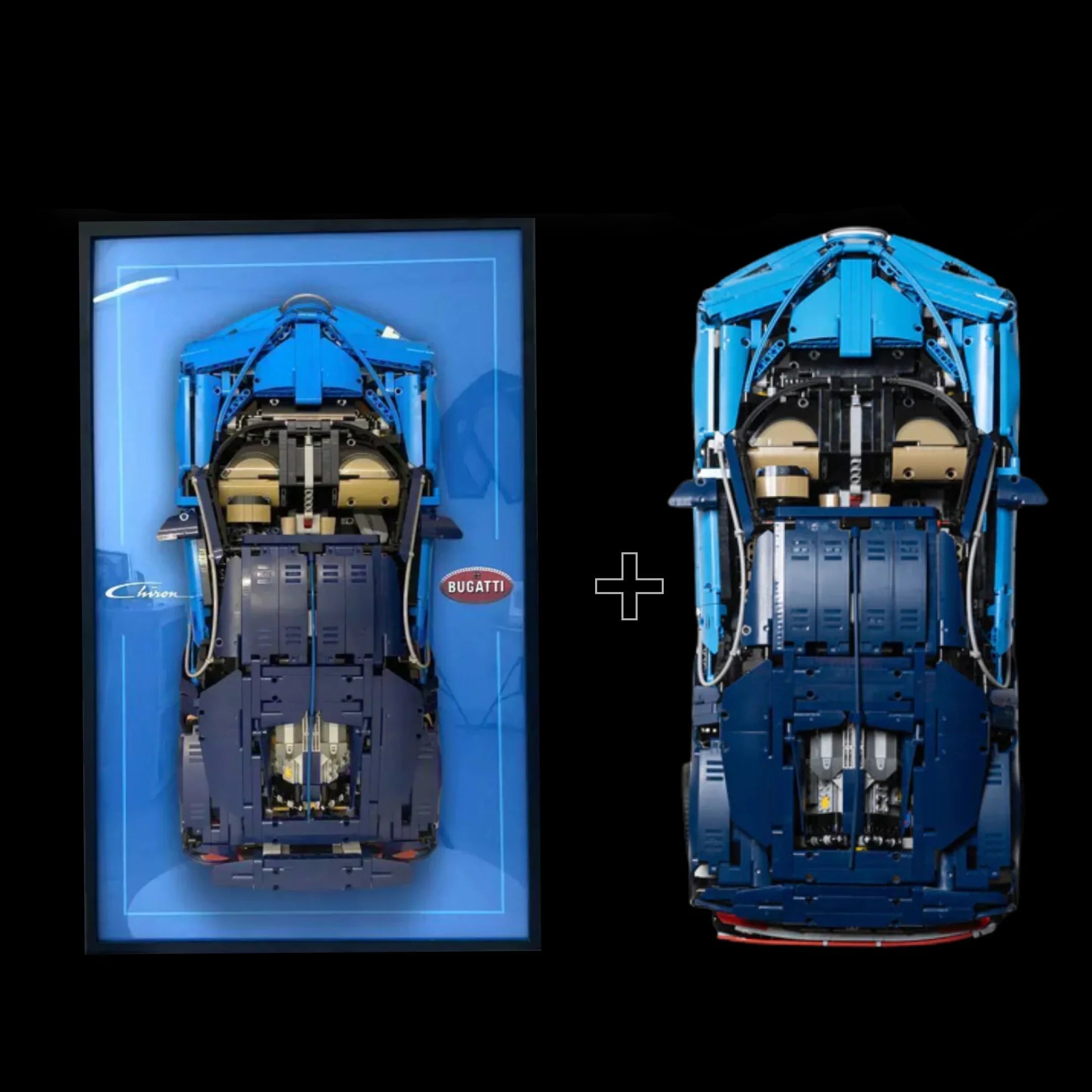 ¡Compra juntos! Bugatti Chiron (3599 piezas)+ Marco acrílico - Bloques de Construcción