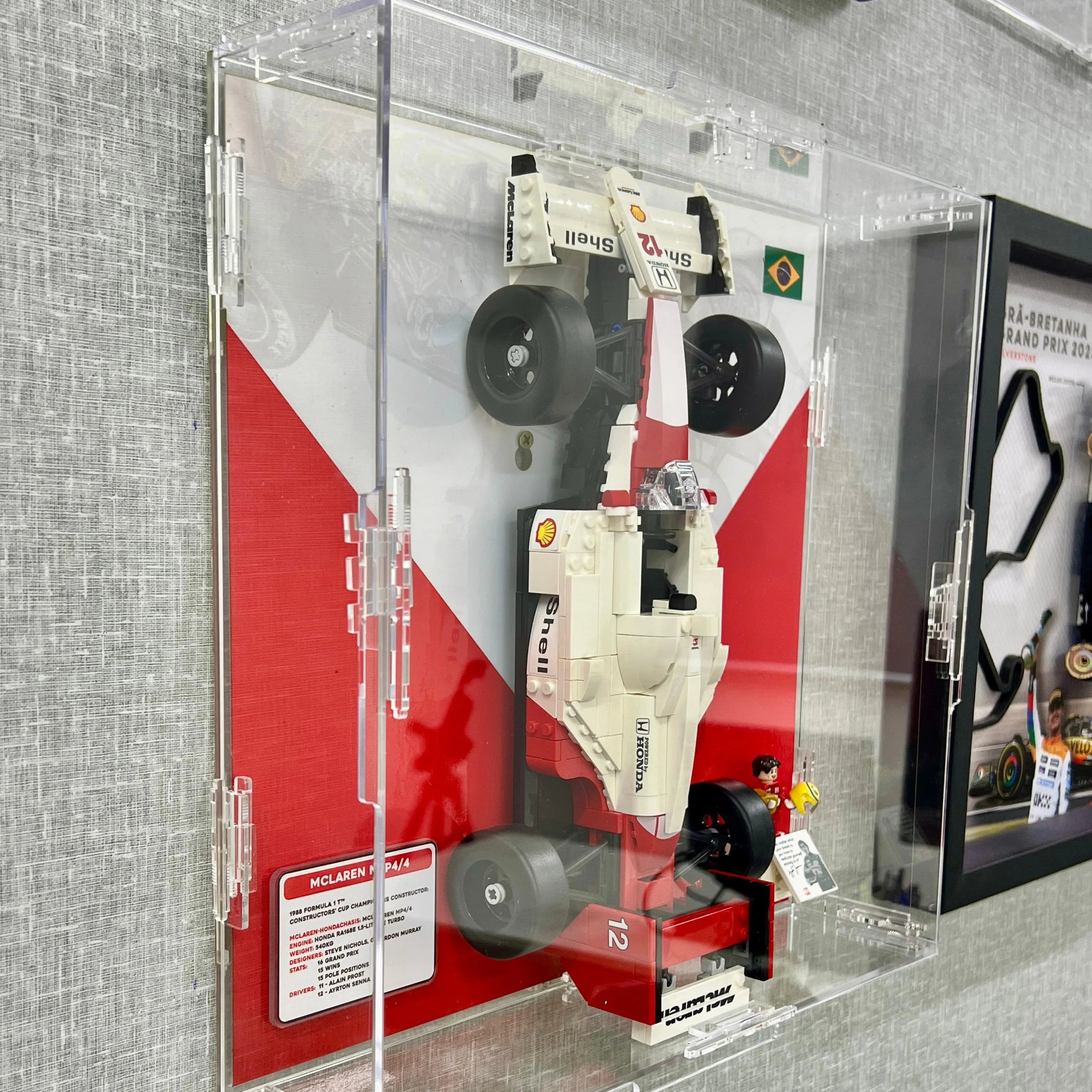 Marco Exhibidor Acrílico de Pared - McLaren MP4 de Ayrton Senna