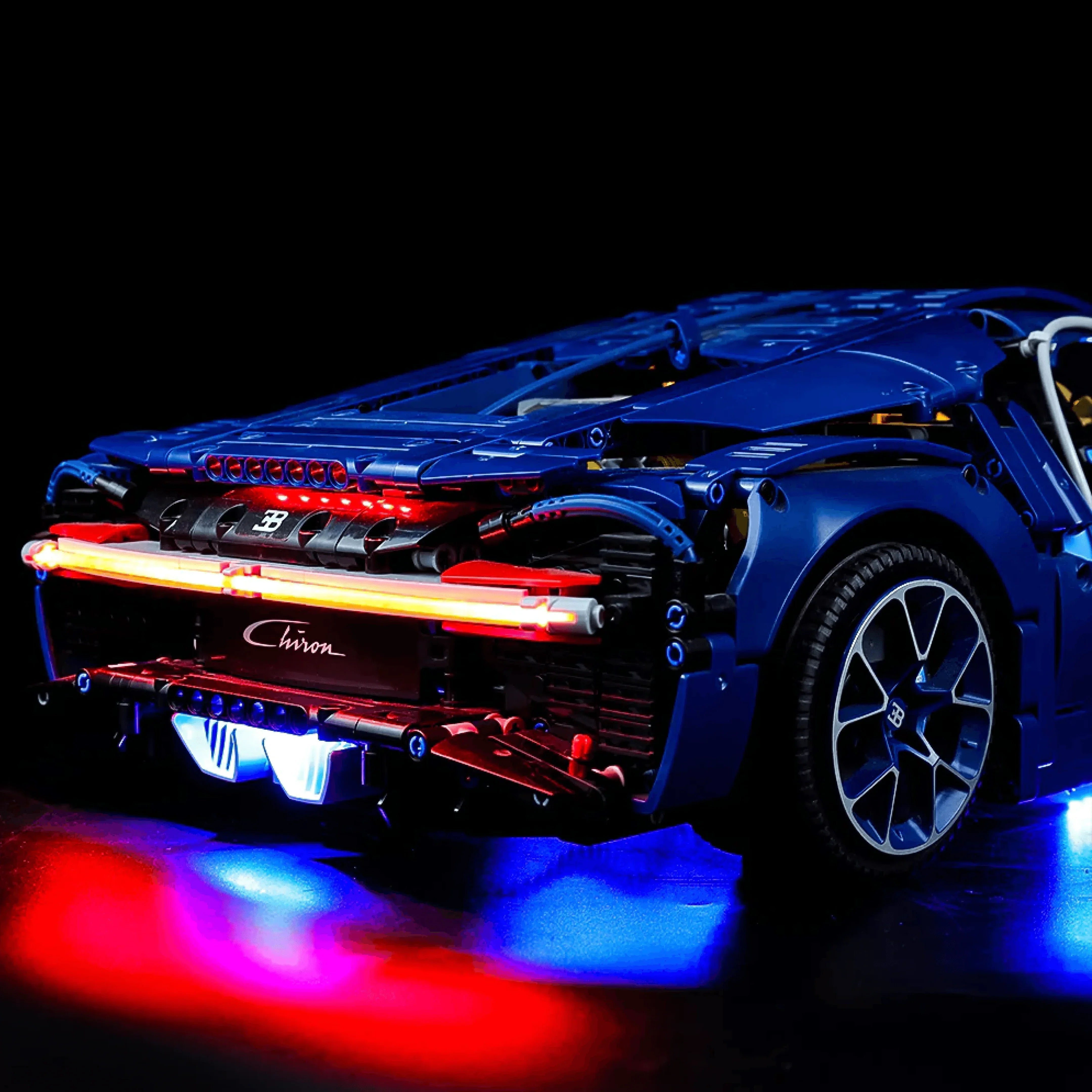 (57% de DESCUENTO) Super Bugatti Chiron azul con motor W16 y 56 cm de largo (3599 piezas)