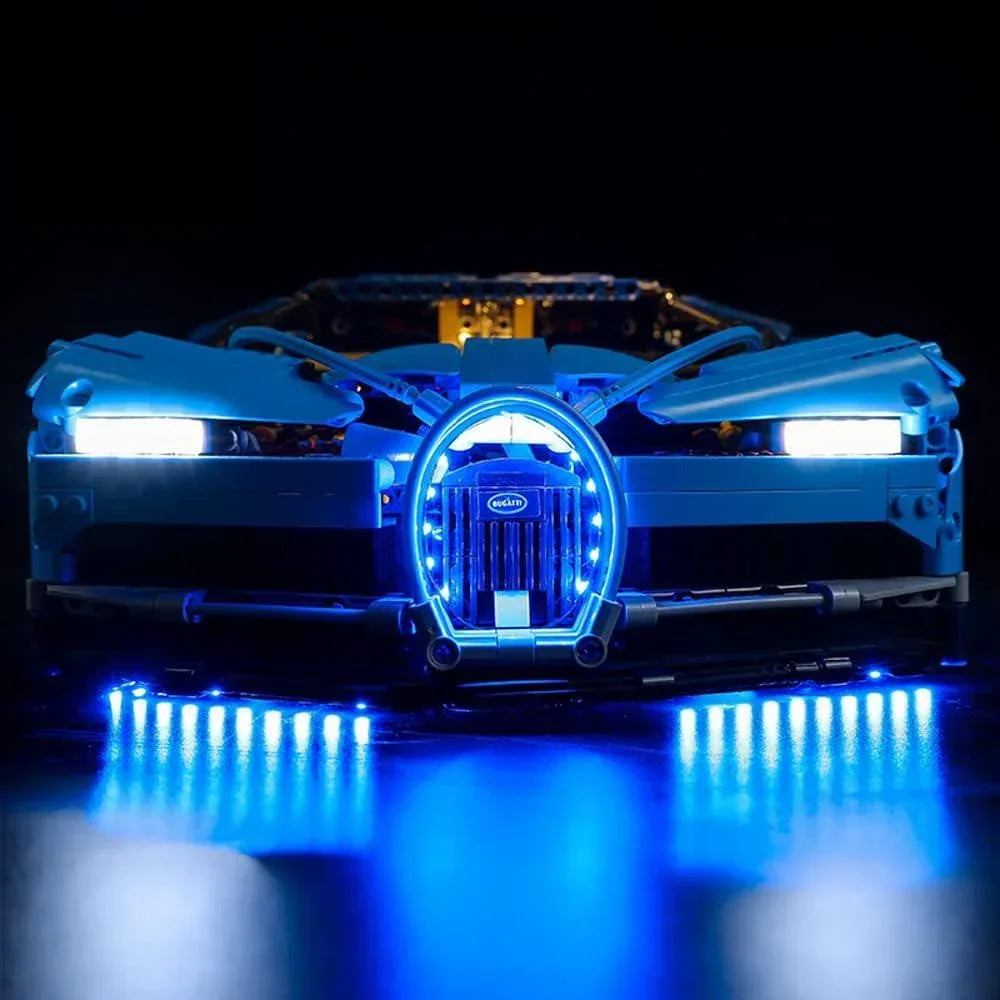 (57% de DESCUENTO) Super Bugatti Chiron azul con motor W16 y 56 cm de largo (3599 piezas)