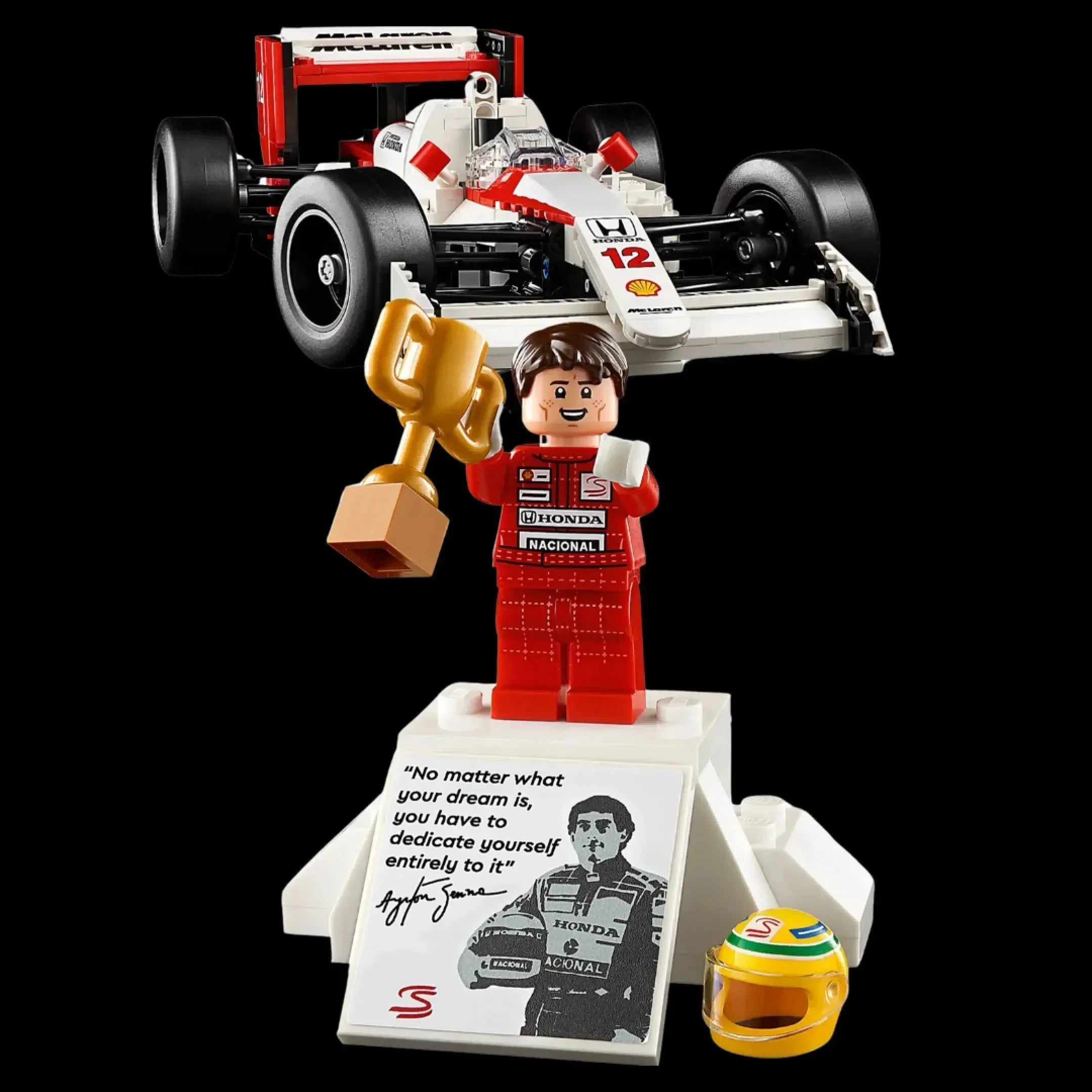 Fórmula 1 - McLaren MP4/4 + Ayrton Senna (693 piezas) - Bloques de Construcción