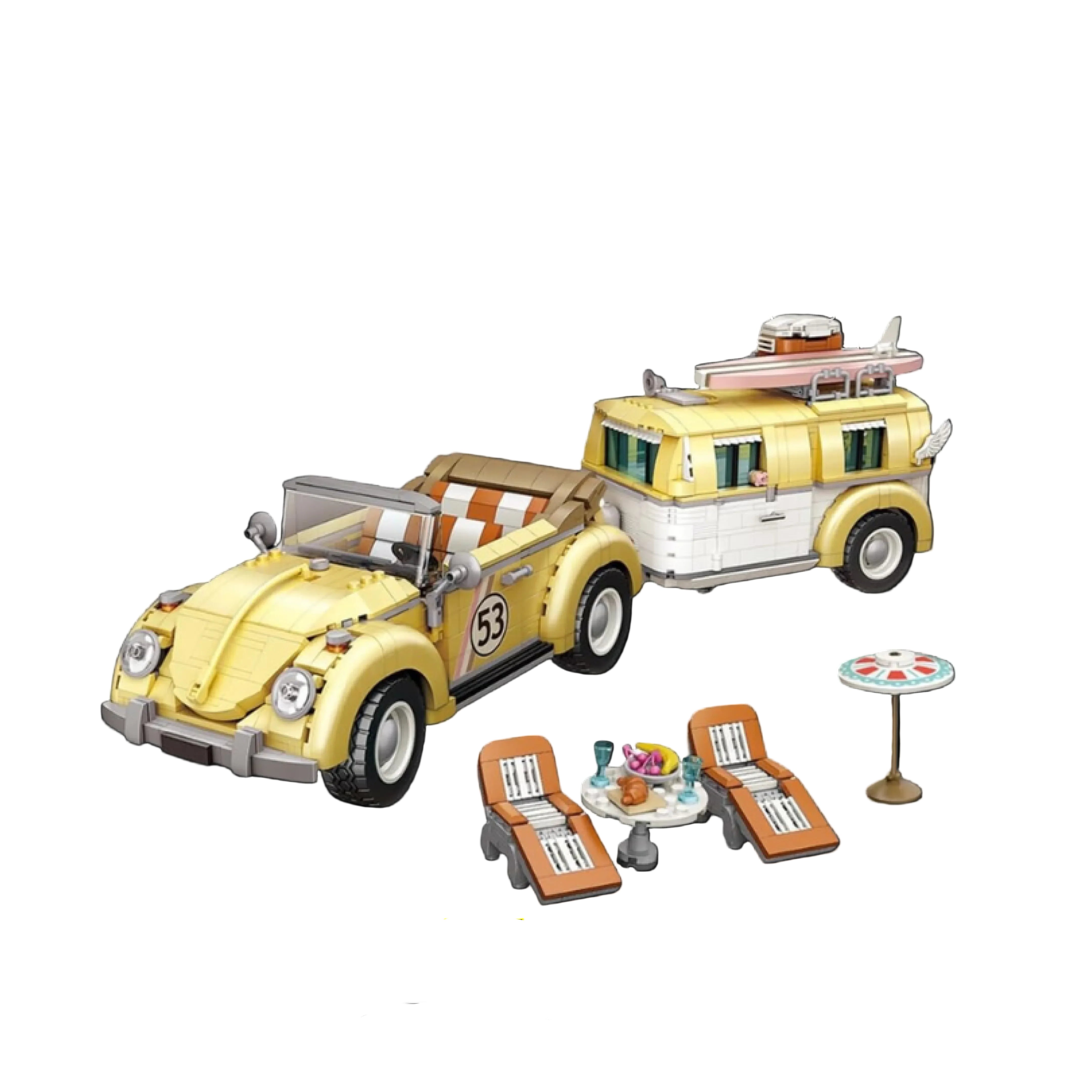 Escarabajo Convertible + Autocaravana (2258 piezas) - Set de Bloques