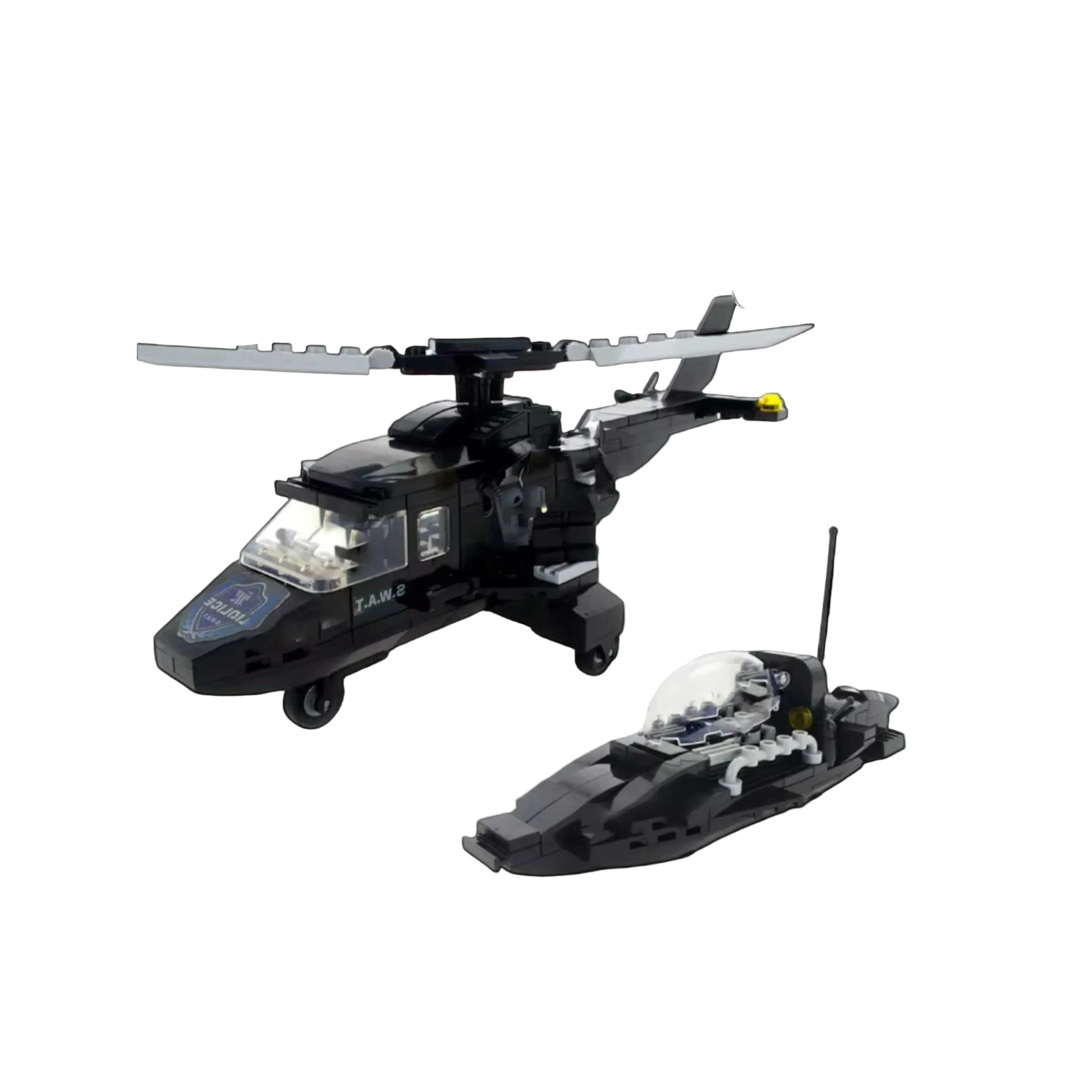 Helicóptero y barco de policía (311 piezas)