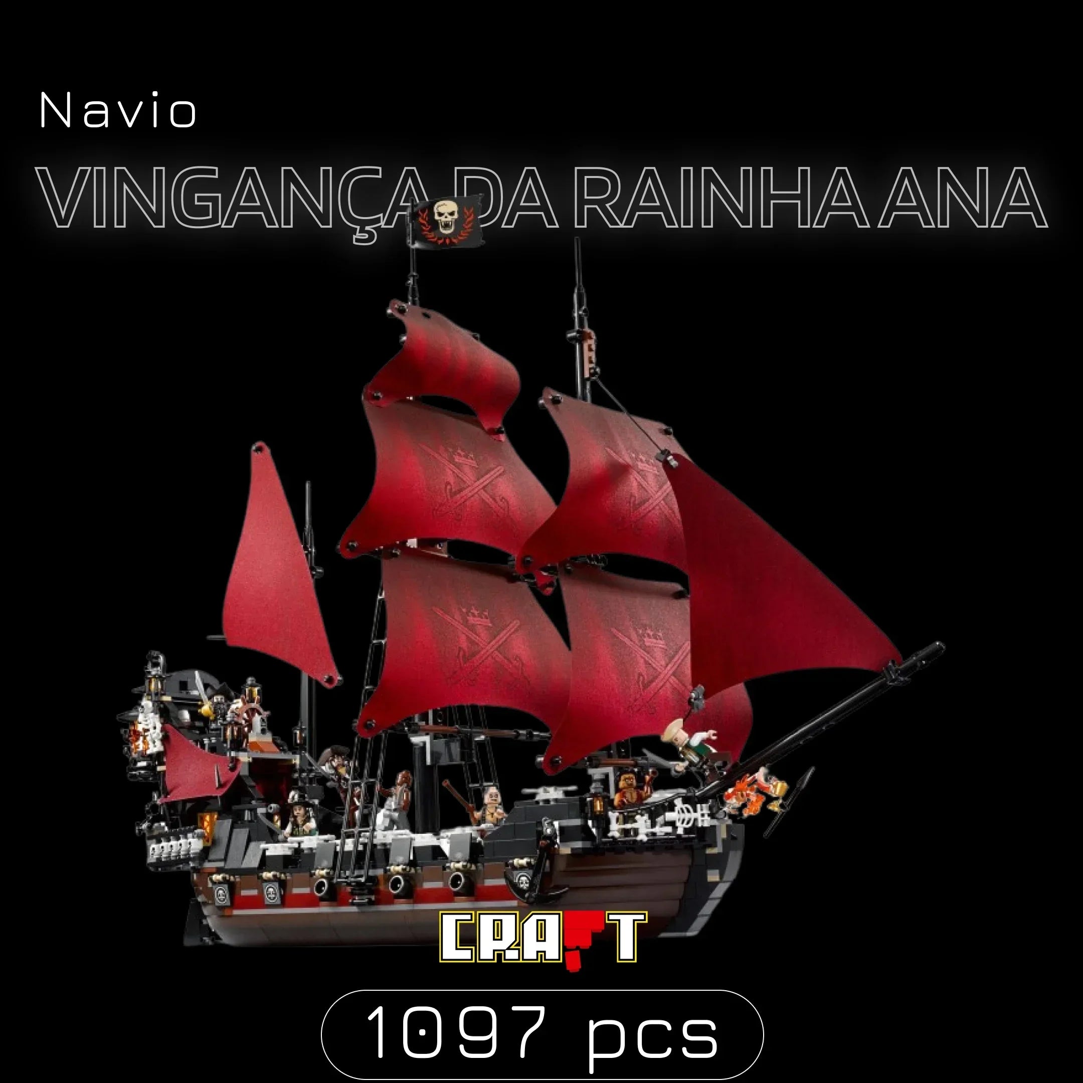 (25% de descuento) Barco de la venganza de la Reina Ana (1097 piezas)