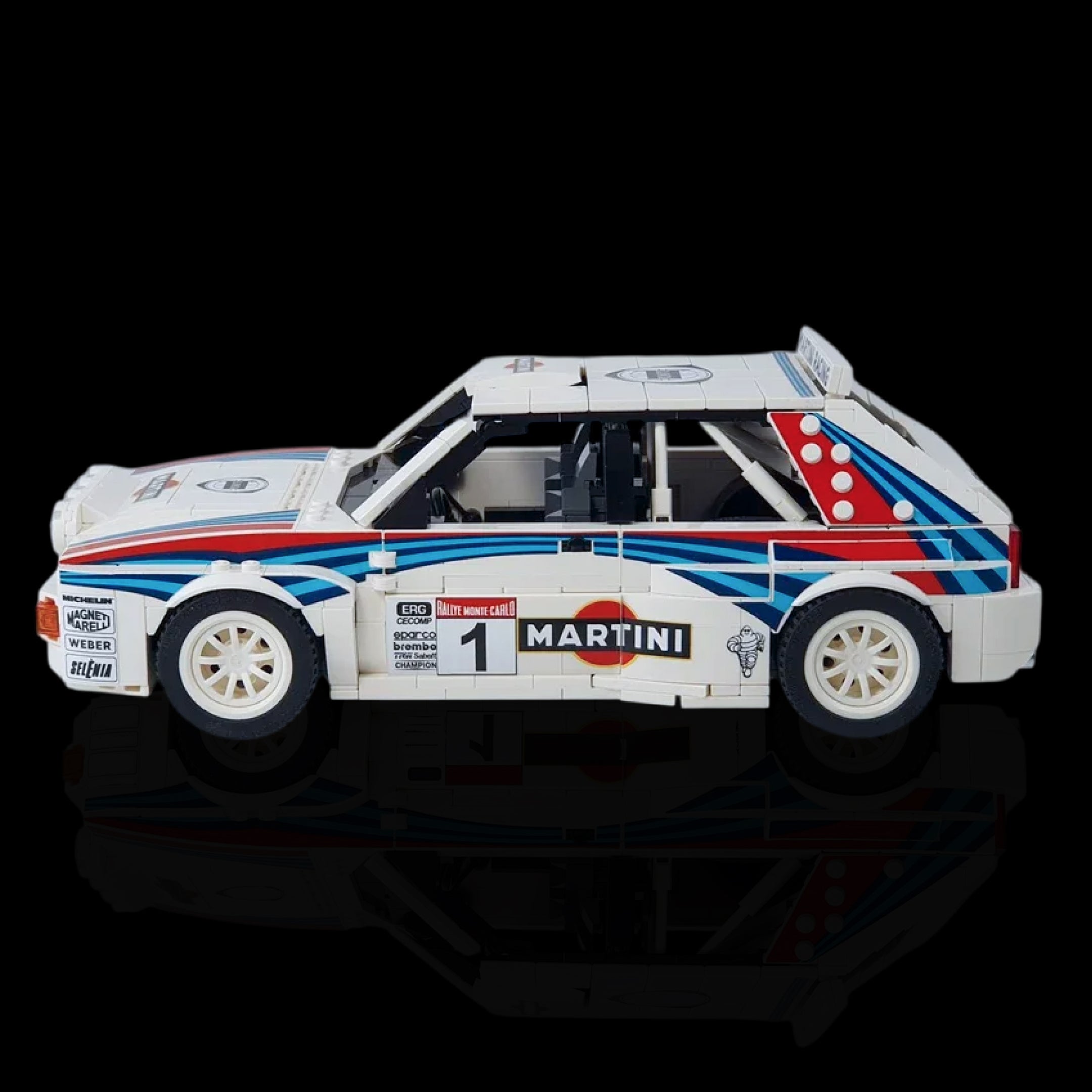 Lancia Delta Integrale Martini Rally (1309 piezas) – Kit de Bloques de Construcción