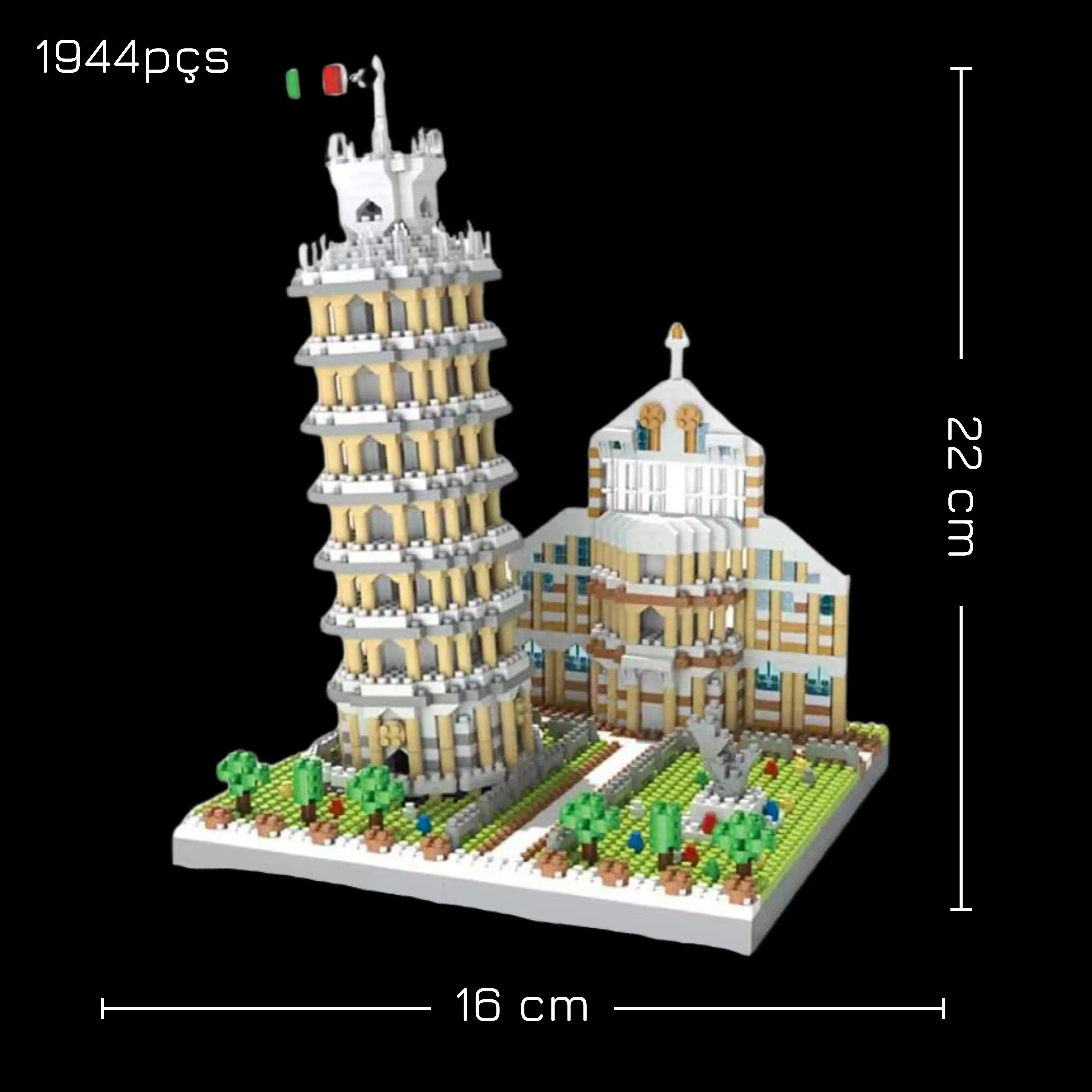 Torre inclinada de Pisa (micropiezas 1900) - Set de Bloques de Construcción