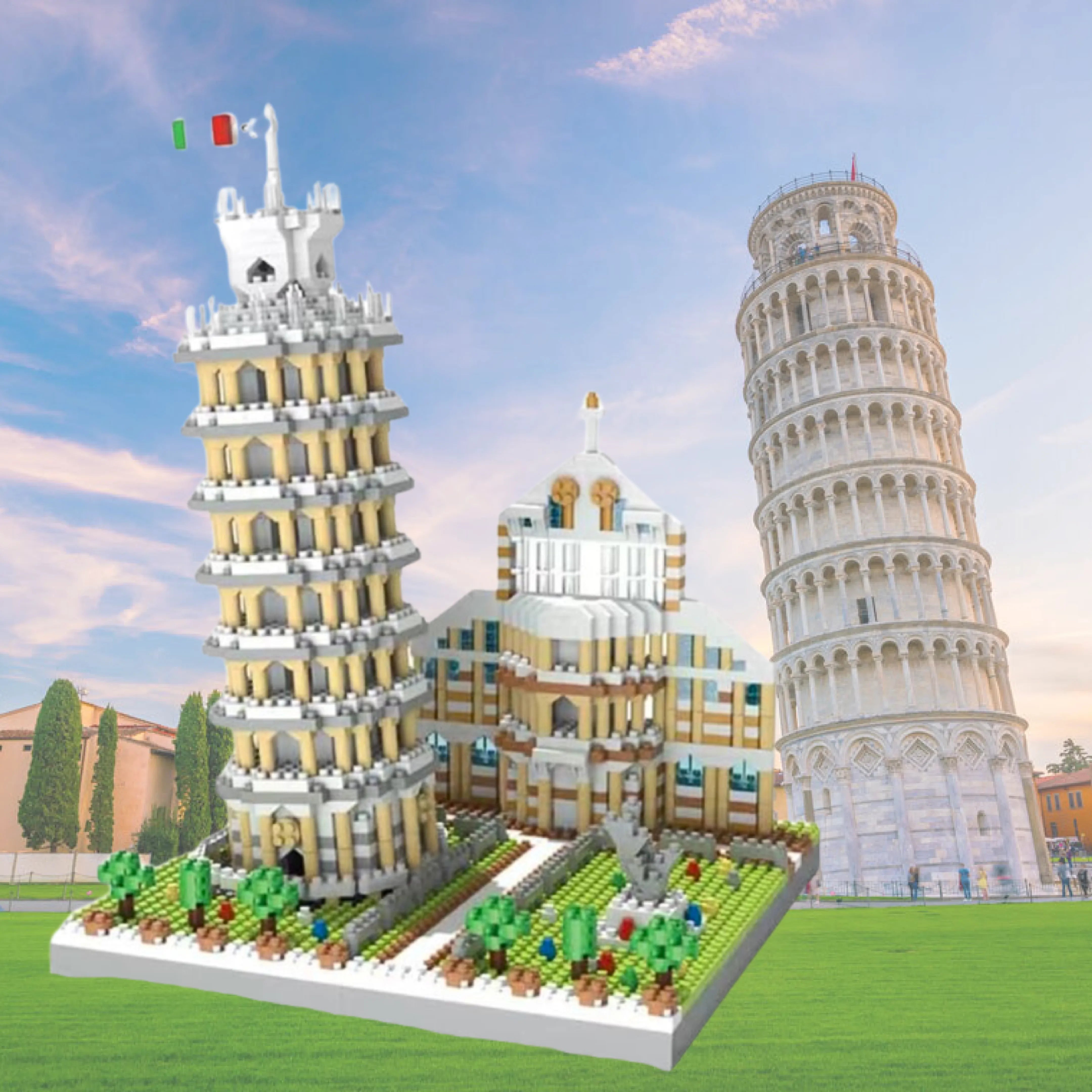 Torre inclinada de Pisa (micropiezas 1900) - Set de Bloques de Construcción