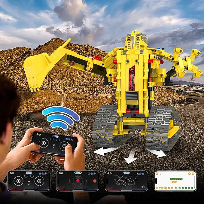 5 coches de construcción motorizados en 1 (555 piezas)