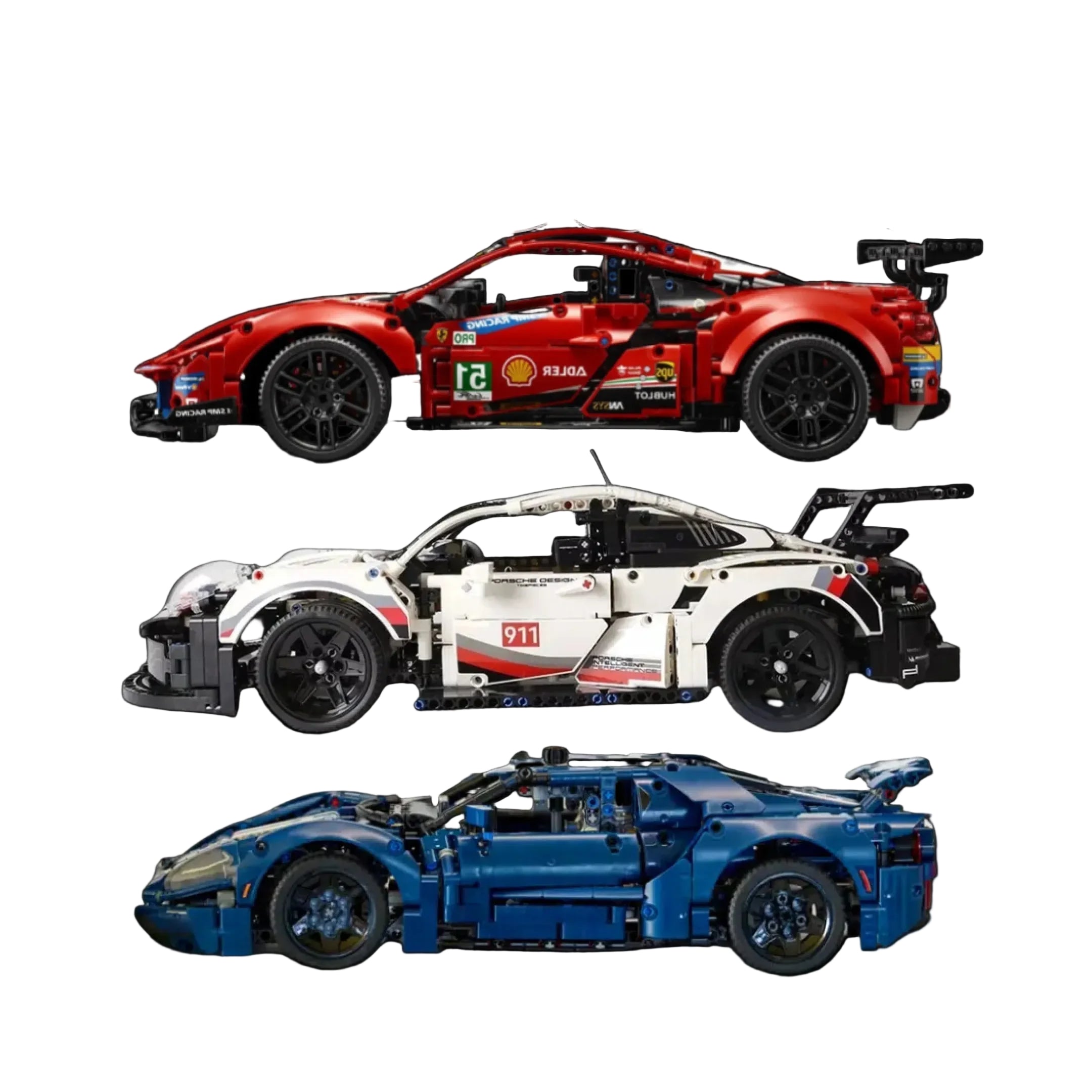 ¡Compren juntos! Los tres autos de carreras más vendidos (Ferrari 488 GTE, Porsche 911 RSR, Ford GT)