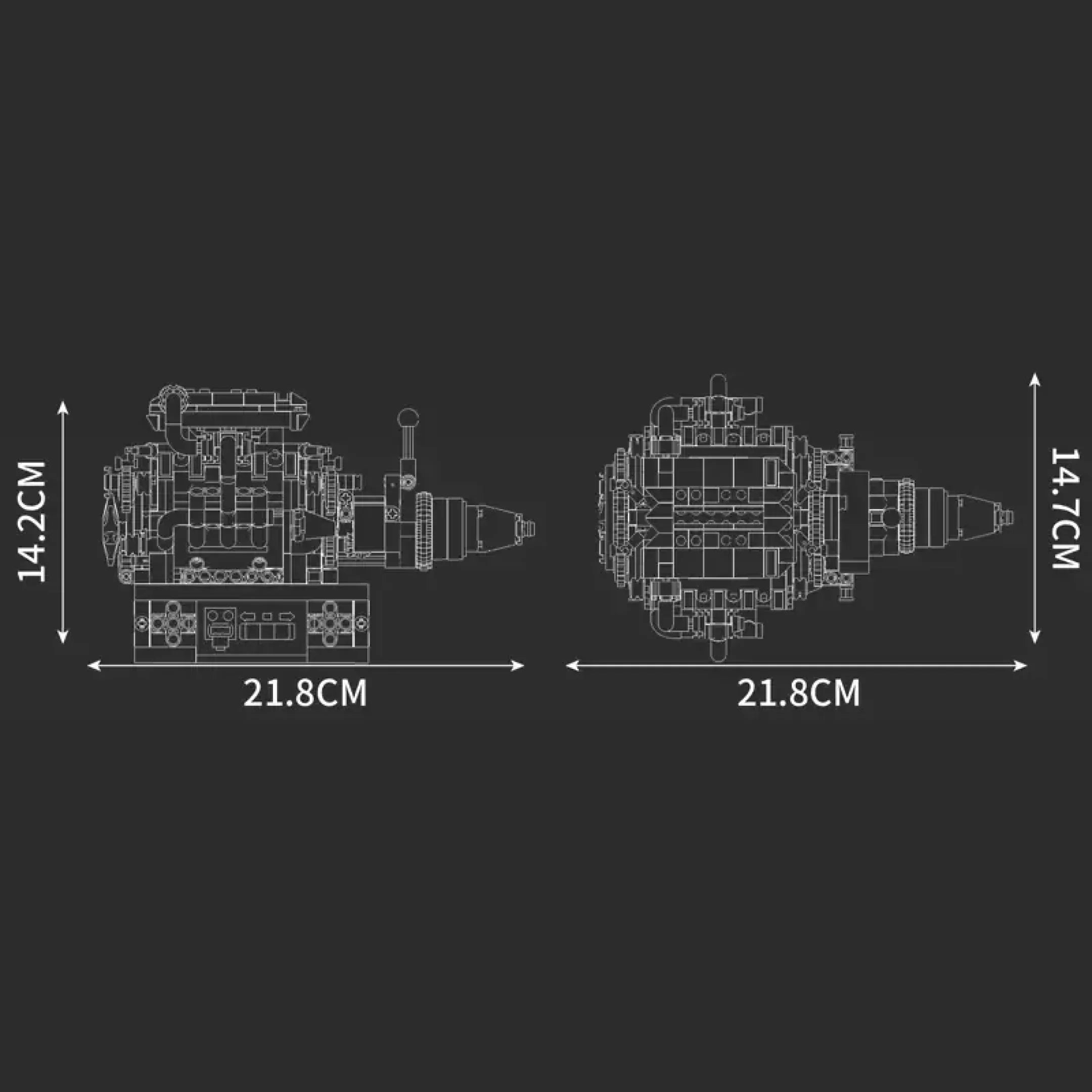 Motor V8 (750 piezas) - Kit de Bloques de Construcción