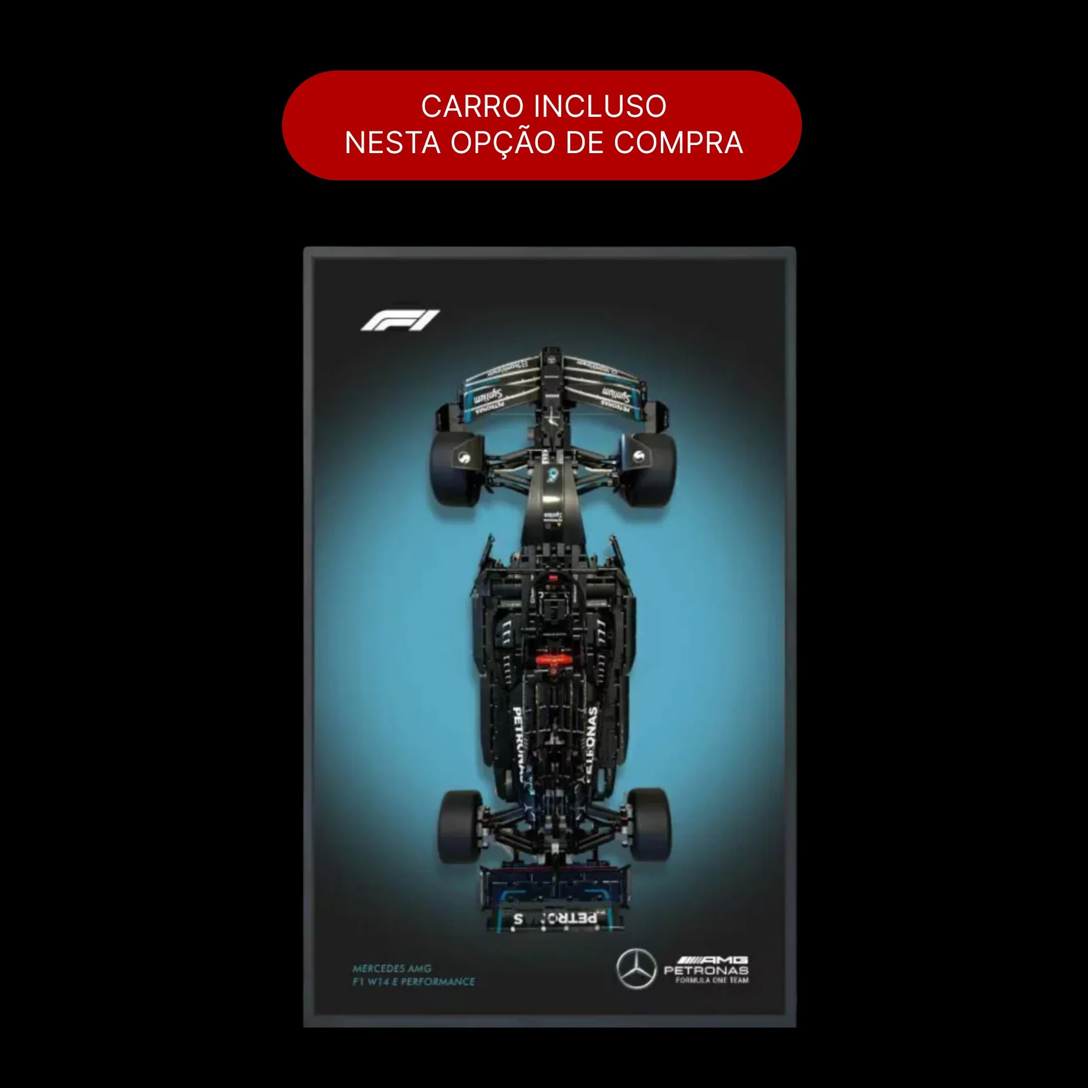 ¡Compra juntos! Mercedes AMG W14 F1 (1642 piezas) + Marco acrílico - Bloques de Construcción