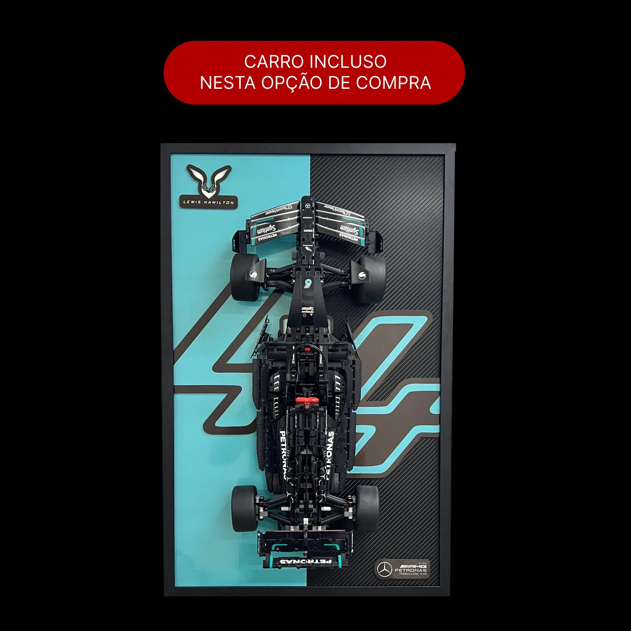 ¡Compra juntos! Mercedes AMG W14 F1 (1642 piezas) + Marco acrílico - Bloques de Construcción