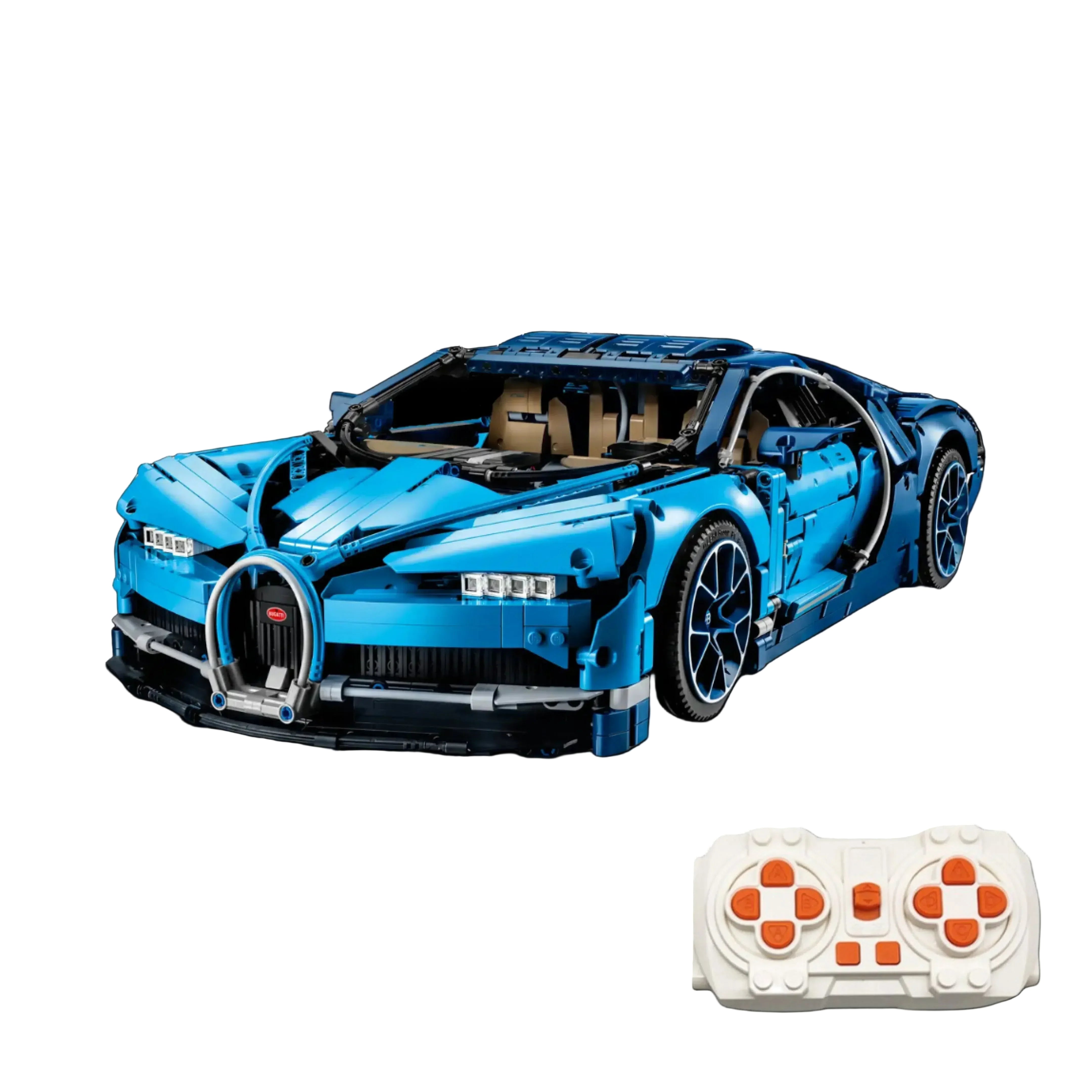 (57% de DESCUENTO) Super Bugatti Chiron azul con motor W16 y 56 cm de largo (3599 piezas)
