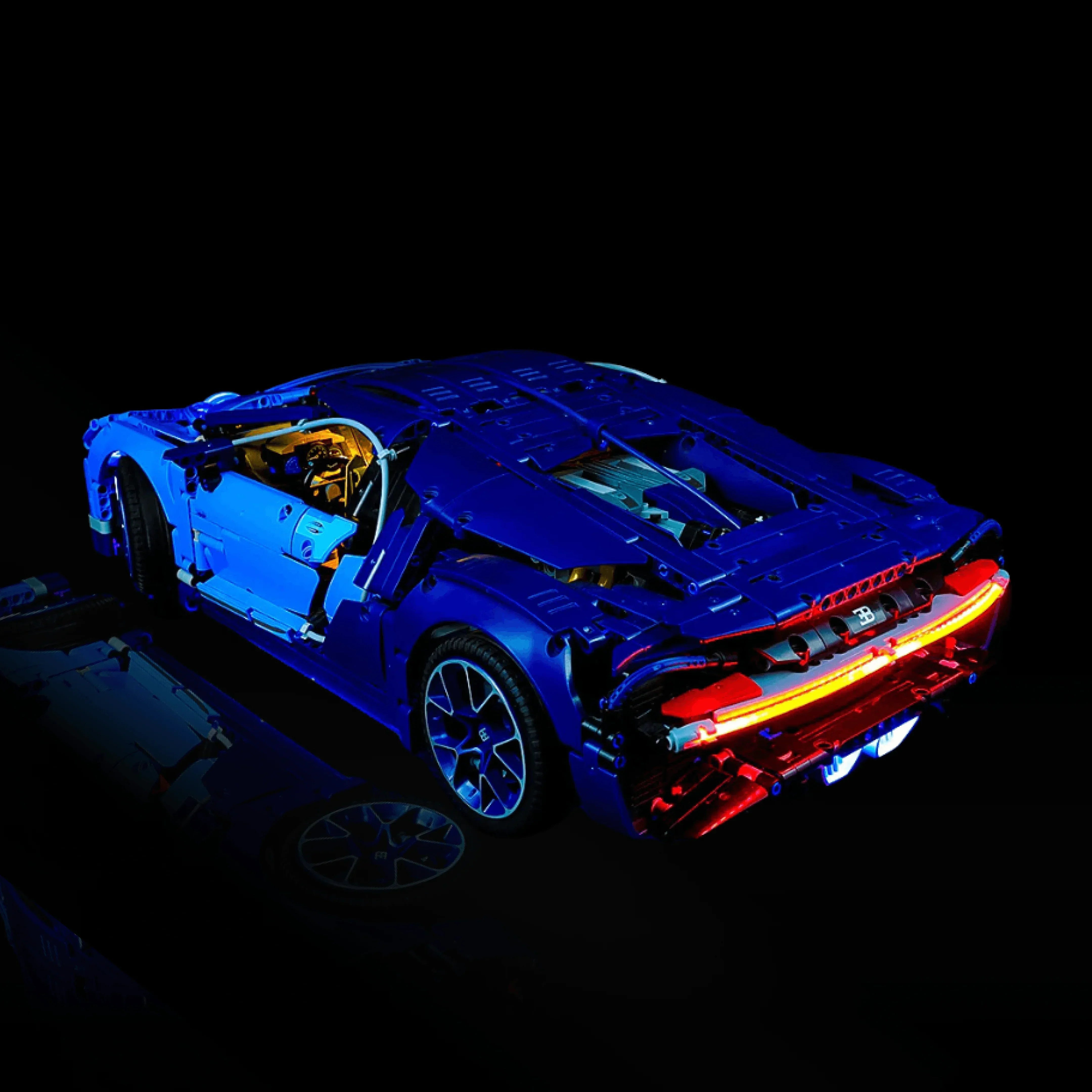 (57% de DESCUENTO) Super Bugatti Chiron azul con motor W16 y 56 cm de largo (3599 piezas)