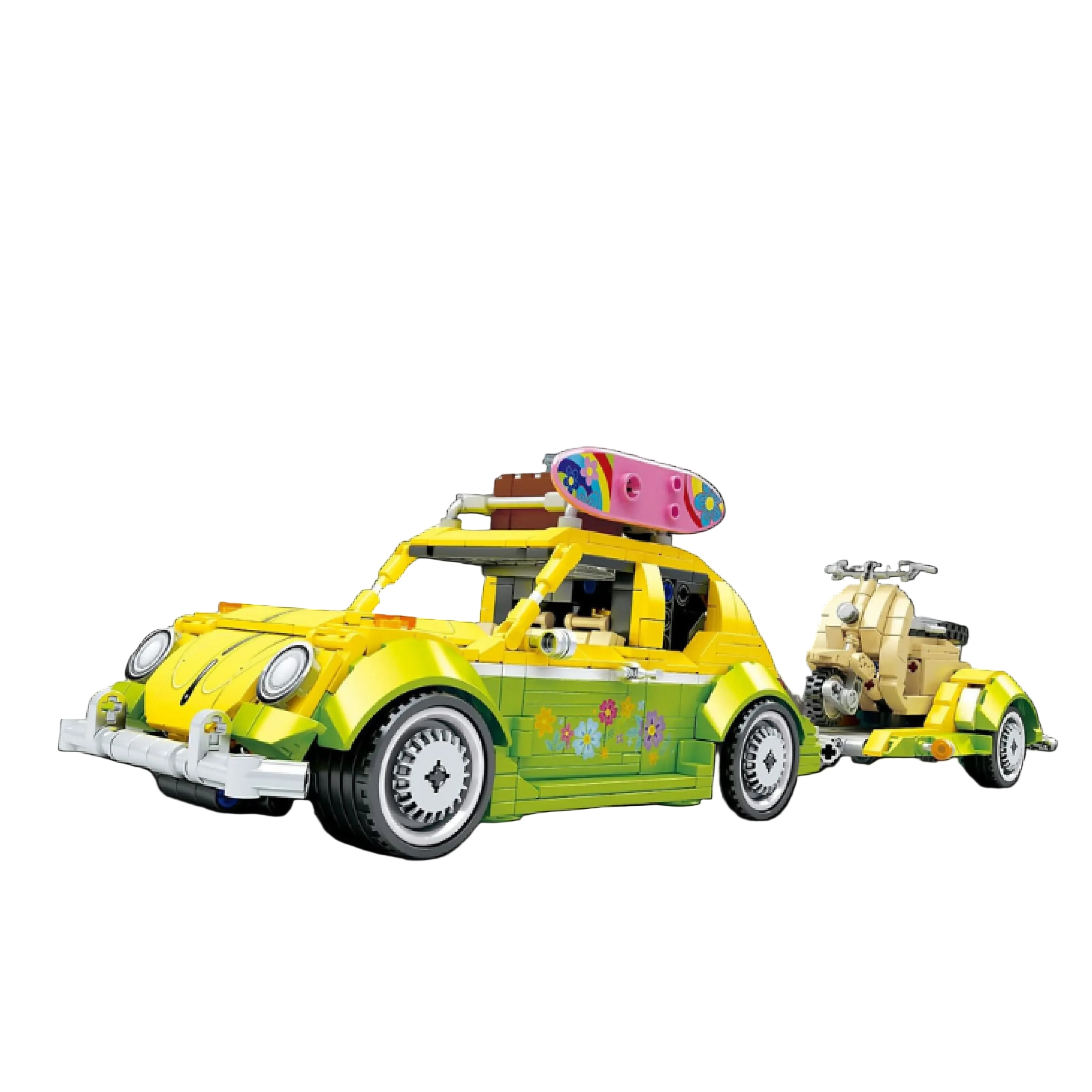 Escarabajo Hippie + Moto + Gasolinera (1409 piezas) - Set de Bloques