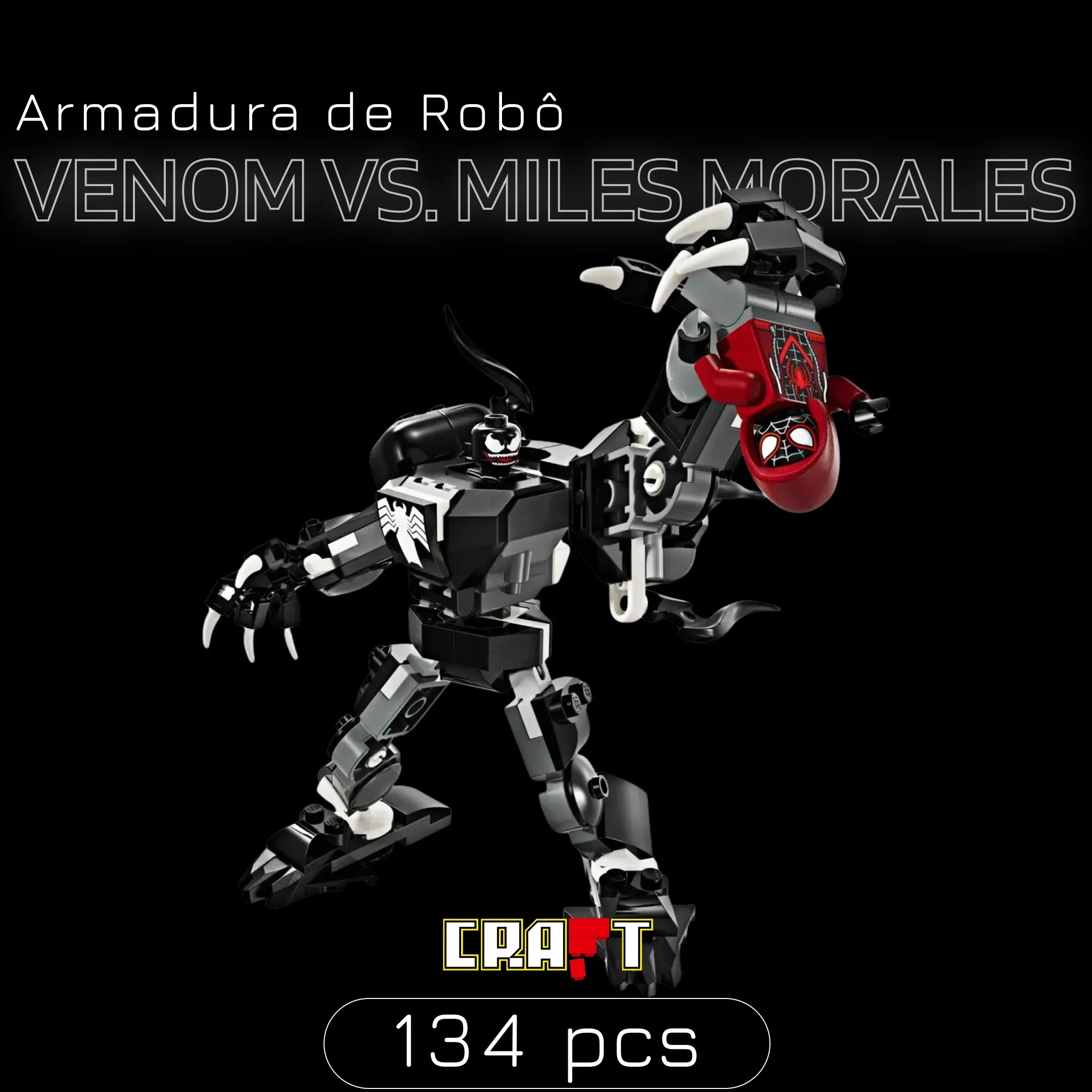 Armadura robótica - Venom vs. Miles Morales (134 piezas)
