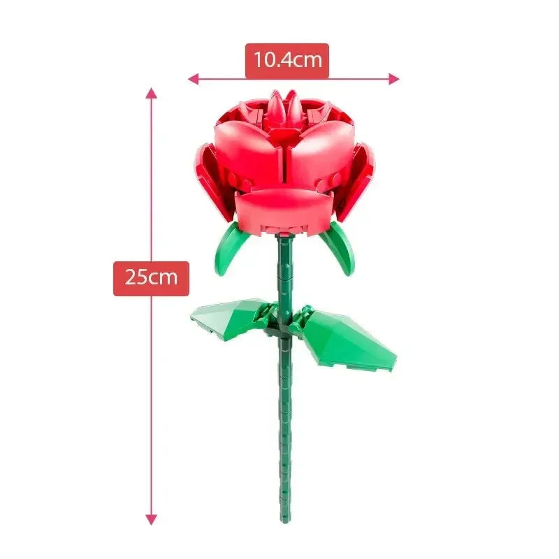 Rosa (92 micropiezas) - Flores de Bloques de Construcción