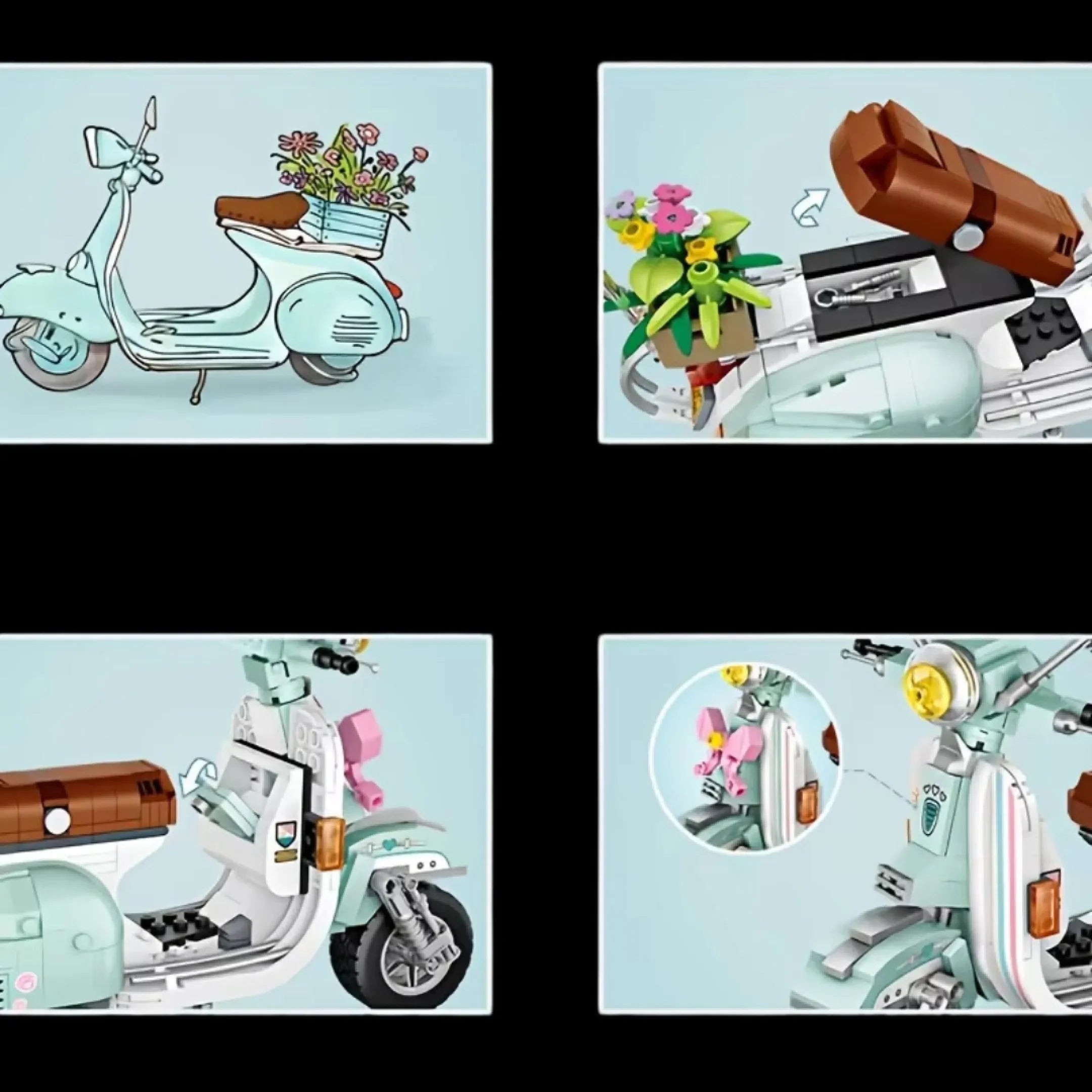 Scooter (673 micropiezas) - Kit de Bloques de Construcción